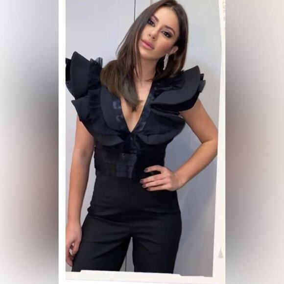 ZARA‎ AW19 BLACK JUMPSUIT SIZE XS - Picture 2 of 10